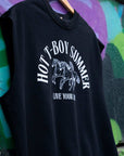 Hot T-Boy Summer Trans Pride on front of Black French Terry Boxy Tank Top French Terry Boxy Tank Top