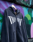 T Boy of NY Sweatshirt Boxing Aesthetic front of Zip-Through Boxy Fleece Hoodie Zip-Through Boxy Hoodie