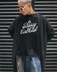Bussy Cat Club T-Shirt Cute Trans Pride Gay Pride Shirt on Black Acid Wash Oversize T-Shirt Acid Wash Oversize T-Shirt