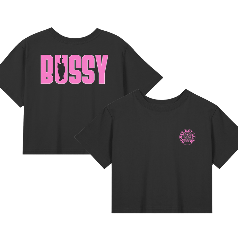 Bussy Cat Club Crop Top Cute Pride Shirt Bussy Jersey Style Black Baby Tee Seamless T-Shirt Baby Tee Seamless Tee