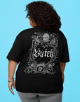 Butch Gothic Designed Graphic Tee on Black Acid Wash Oversize T-Shirt Acid Wash Oversize T-Shirt