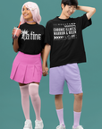 Chronic Illness Warrior & Queer Graphic Tee Mental Health Awareness Oversize Deep Drop Shoulder Tee - 190 GSM