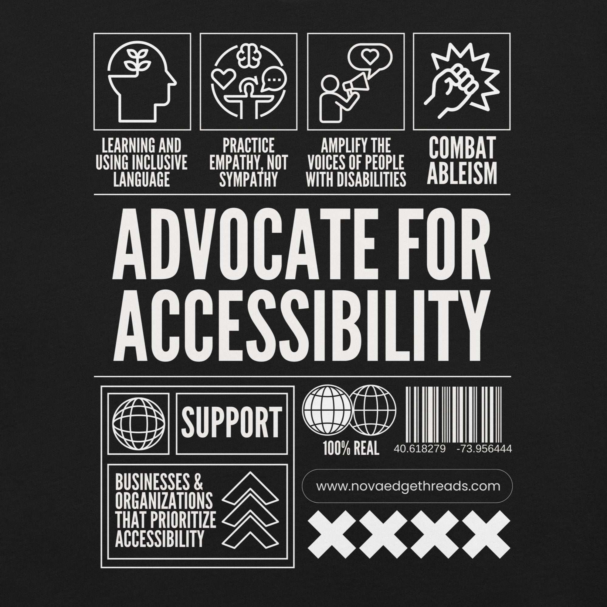 Advocate for Accessibility T-Shirt Support Pride Shirts for Allies Black Relaxed Fit T-Shirt Relaxed Fit T-Shirt
