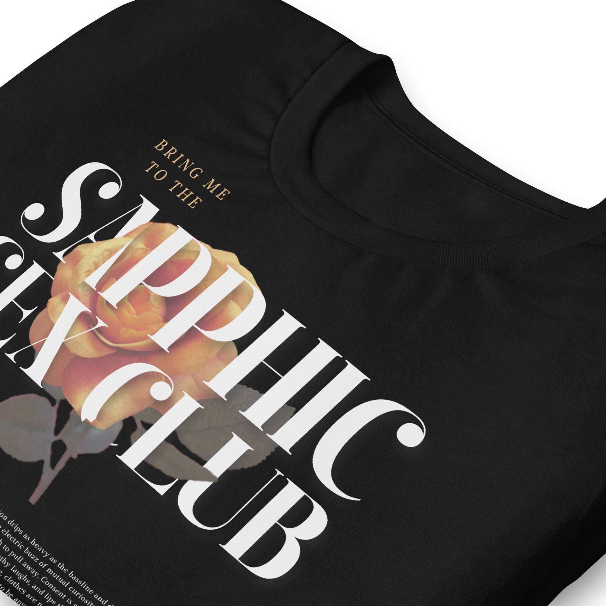 Sapphic Sex Club Graphic Tee Lesbian Pride T-Shirt Black Relaxed Fit T-Shirt Relaxed Fit T-Shirt