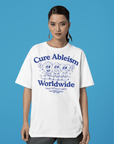 Cure Ableism Worldwide Size Inclusive Disability Pride White Oversize Tee Size Inclusive Oversize Tee