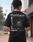 Unapologetically DesiQueer Graphic Tee Desi Pride Shirt Black Oversize Deep Drop Shoulder Tee Oversize Deep Drop Shoulder Tee - 190 GSM