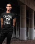 Disability Pride Punk Design Skull with Crown on front of Black Relaxed Fit T-Shirt Relaxed Fit T-Shirt