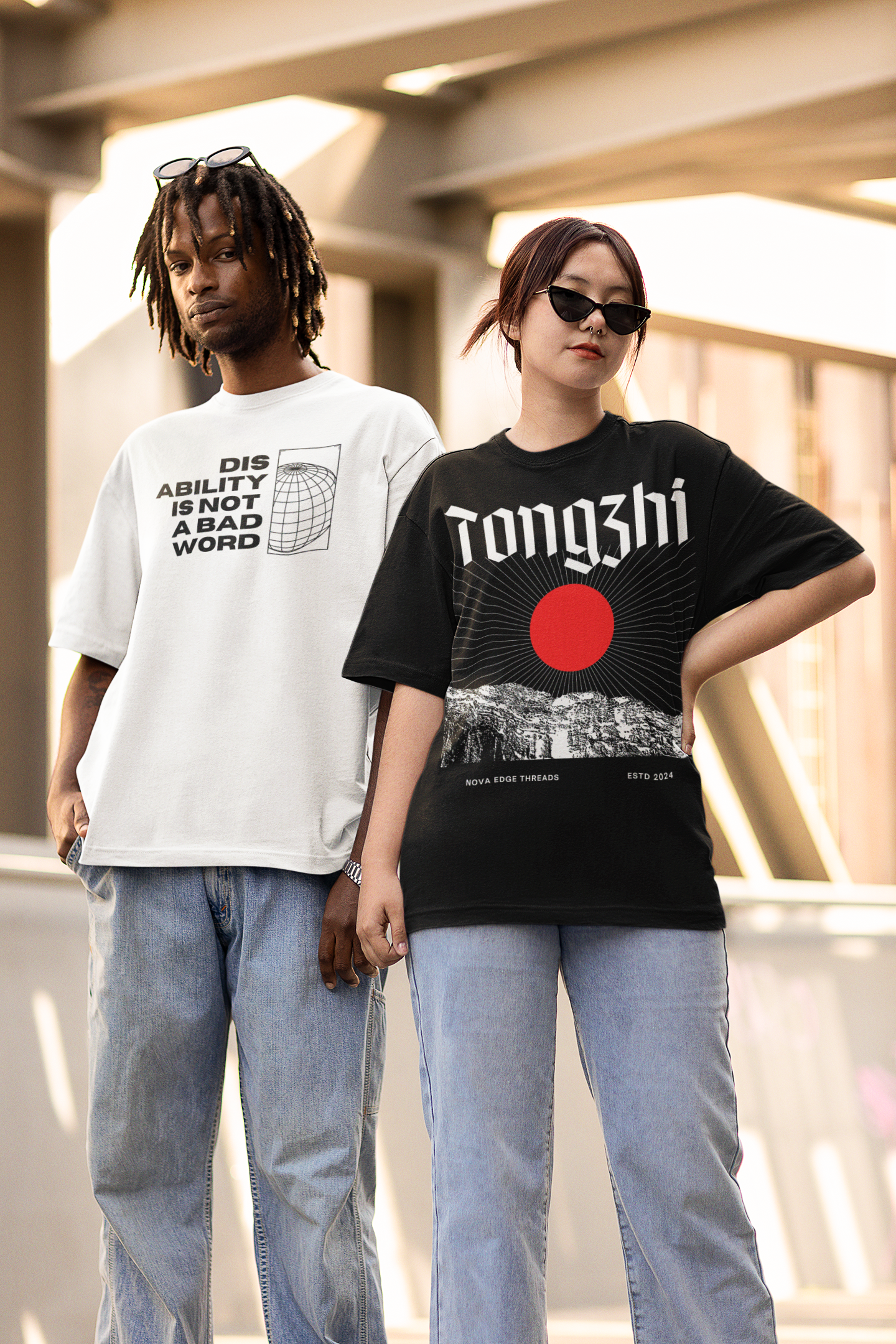Disability is not a bad word Graphic Tee Disability Pride Oversize Deep Drop Shoulder Tee Oversize Deep Drop Shoulder Tee - 190 GSM