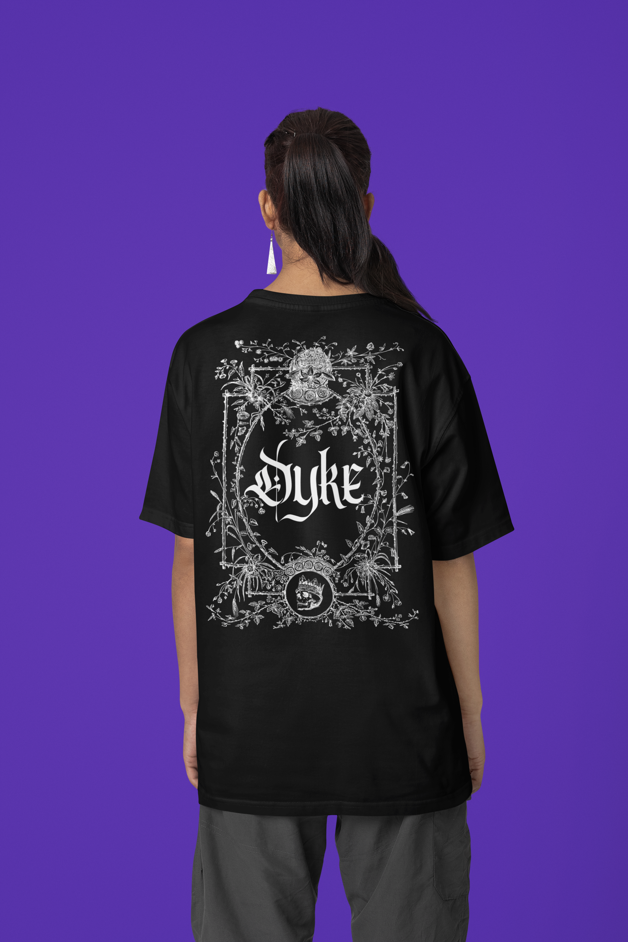 Dyke Pride Shirt Memento Mori Fashion Black Oversize Deep Drop Shoulder Tee Oversize Deep Drop Shoulder Tee - 190 GSM