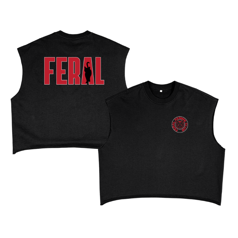 Feral Femme Club Pride Tank Black French Terry Boxy Tank Top French Terry Boxy Tank Top