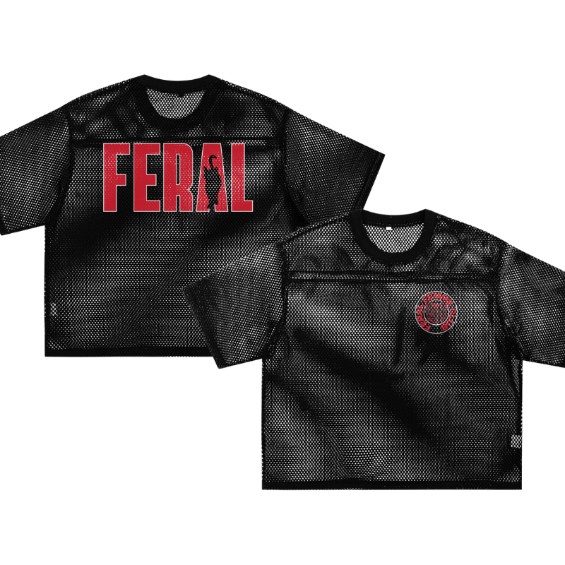Feral Femme Club Mesh Pride Tee Black See-through Boxy Net T-shirt See-through Boxy Net T-Shirt