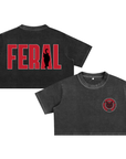 Feral Femme Club Red Lesbian & Queer Womxn Pride Snow Washed Crop Top Snow Washed Crop Top