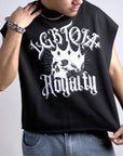 LGBTQIA+ Royalty Skull with a Crown on front of Black French Terry Boxy Pride Tank Top French Terry Boxy Tank Top
