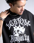LGBTQIA+ Royalty Skull with a Crown on front of Black French Terry Boxy Pride Tank Top French Terry Boxy Tank Top