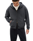 Trans King Graffiti Style Spray Paint with Crown Zip-Through Boxy Fleece Hoodie Zip-Through Boxy Hoodie