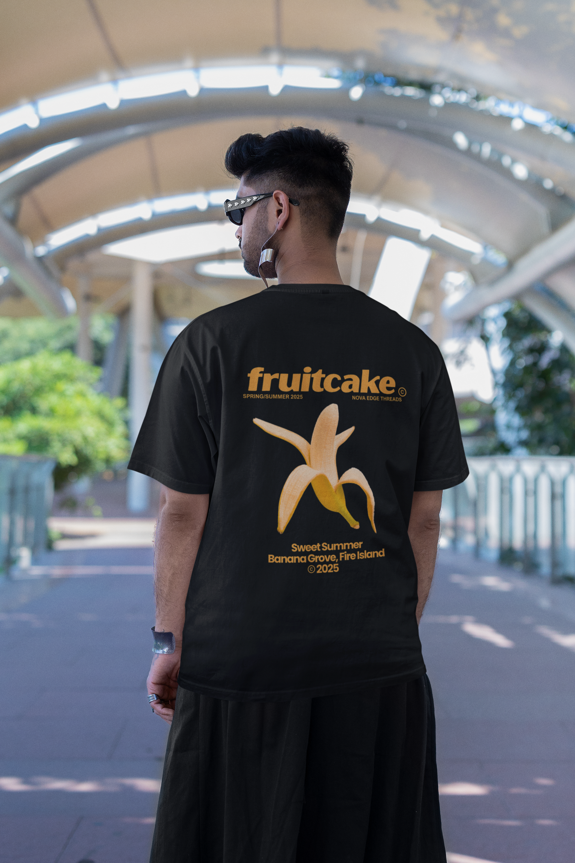 Fruitcake Gay Pride T-Shirt Banana Lover Typography Oversize Deep Drop Shoulder Tee Oversize Deep Drop Shoulder Tee - 190 GSM