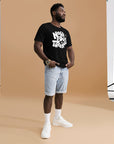 Nova Edge Threads Nostalgic Typo Graphic Tee on front of Black Relaxed Fit T-Shirt Relaxed Fit T-Shirt