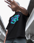 Future is Fluid Graphic Tee Teal and Purple Fluid Pride Black Oversize Deep Drop Shoulder Tee Oversize Deep Drop Shoulder Tee - 190 GSM