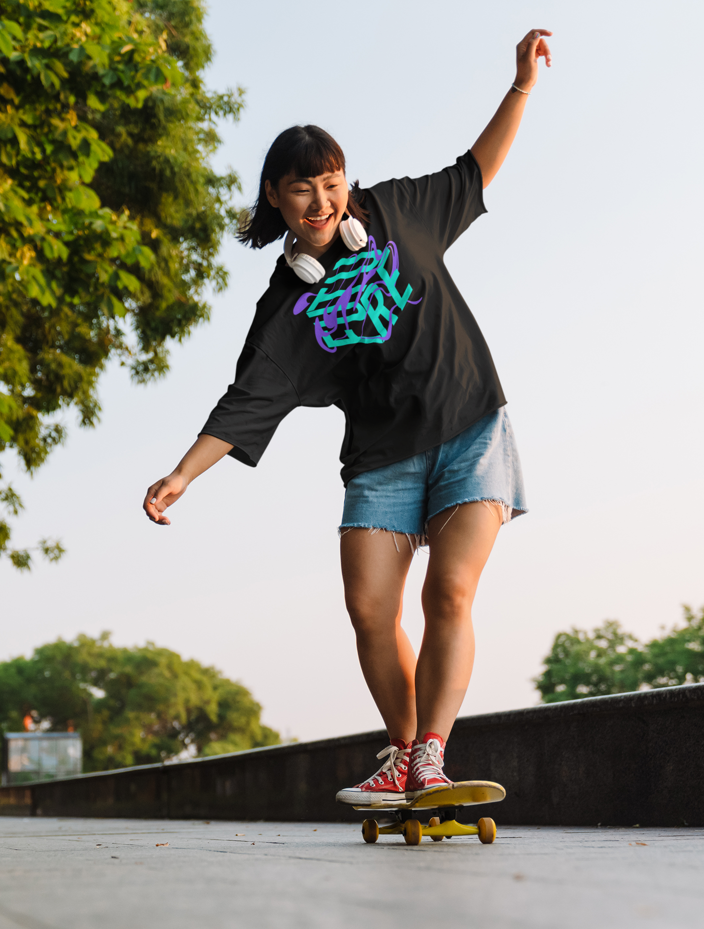 Future is Fluid Graphic Tee Teal and Purple Fluid Pride Black Oversize Deep Drop Shoulder Tee Oversize Deep Drop Shoulder Tee - 190 GSM