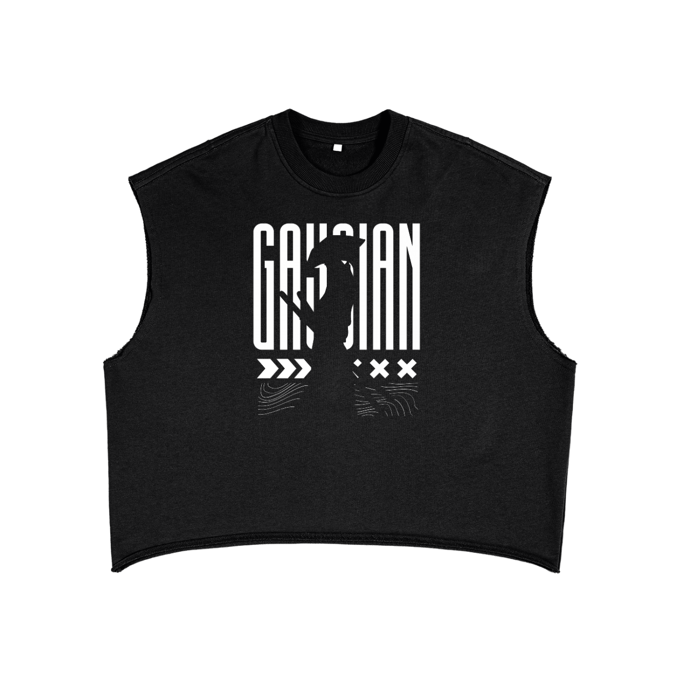 Gaysian Pride Warrior Shadow Design Black French Terry Boxy Tank Top French Terry Boxy Tank Top