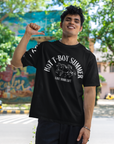Hot T-Boy Summer Trans Pride on front of Black Oversize Deep Drop Shoulder Tee Oversize Deep Drop Shoulder Tee - 190 GSM