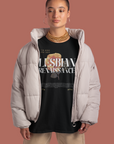 Lesbian Renaissance Graphic Tee Sapphic Pride T-Shirt Black Relaxed Fit T-Shirt