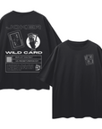 Joker Streetwear T-Shirt Wild Card Outsider Series Black Oversize Tee Oversize Deep Drop Shoulder Tee - 190 GSM