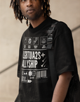 LGBTQIA2S+ Allyship Streetwear Style Front Graphic Tee Oversize Deep Drop Shoulder Tee - 190 GSM