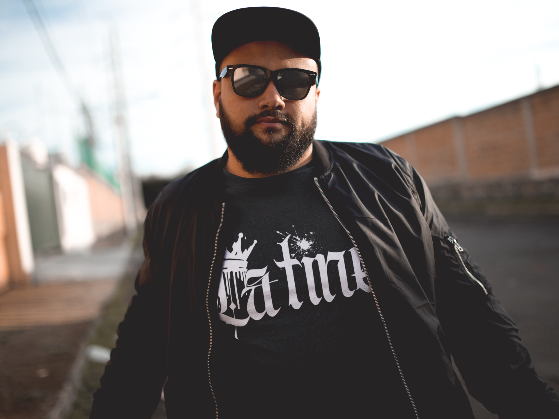 Latine Graphic T-Shirt Intersectional Pride on Black Oversize Deep Drop Shoulder Tee Oversize Deep Drop Shoulder Tee - 190 GSM