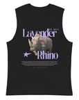 Lavender Rhino Gay Pride Symbol Tee Black Relaxed Fit Sleeveless Tank Top