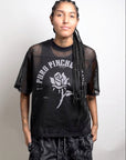 Puro Pinche Pride Mesh Tee Spanish speaking pride Black See-through Boxy Net T-shirt See-through Boxy Net T-Shirt