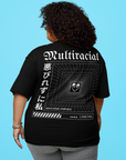 Unapologetically Multiracial Pride T-Shirt Japanese Streetwear Style Black Oversize Deep Drop Shoulder Tee Oversize Deep Drop Shoulder Tee - 190 GSM