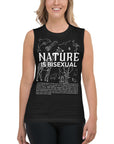 Nature is Bisexual Pride Shirt Graphic on front of Black Relaxed Fit Sleeveless Tank Top Relaxed Fit Sleeveless Tank Top