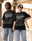 Nature is Bisexual Pride T-Shirt Graphic on front of Relaxed Fit T-Shirt