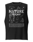 Nature is Gay T-Shirt for Pride Everyday on Black Relaxed Fit Sleeveless Tank Top