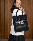 Nature is Queer Bag Pride Accessory Eco Friendly Black Tote Bag Eco Tote