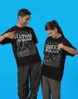 Nature is Queer Front Graphic Tee Queer Pride Shirt Black Oversize Tee Oversize Deep Drop Shoulder Tee - 190 GSM