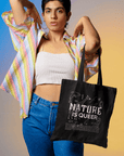 Nature is Queer Bag Pride Accessory Eco Friendly Black Tote Bag Eco Tote