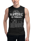 Nature is Trans Pride Shirt Educational Sketch Design Black Relaxed Fit Sleeveless Tank Top