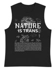 Nature is Trans Pride Shirt Educational Sketch Design Black Relaxed Fit Sleeveless Tank Top