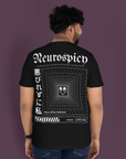 Unapologetically Neurospicy Graphic Tee Japanese Streetwear Neurodiversity Pride on Black Oversize Deep Drop Shoulder Tee - 190 GSM