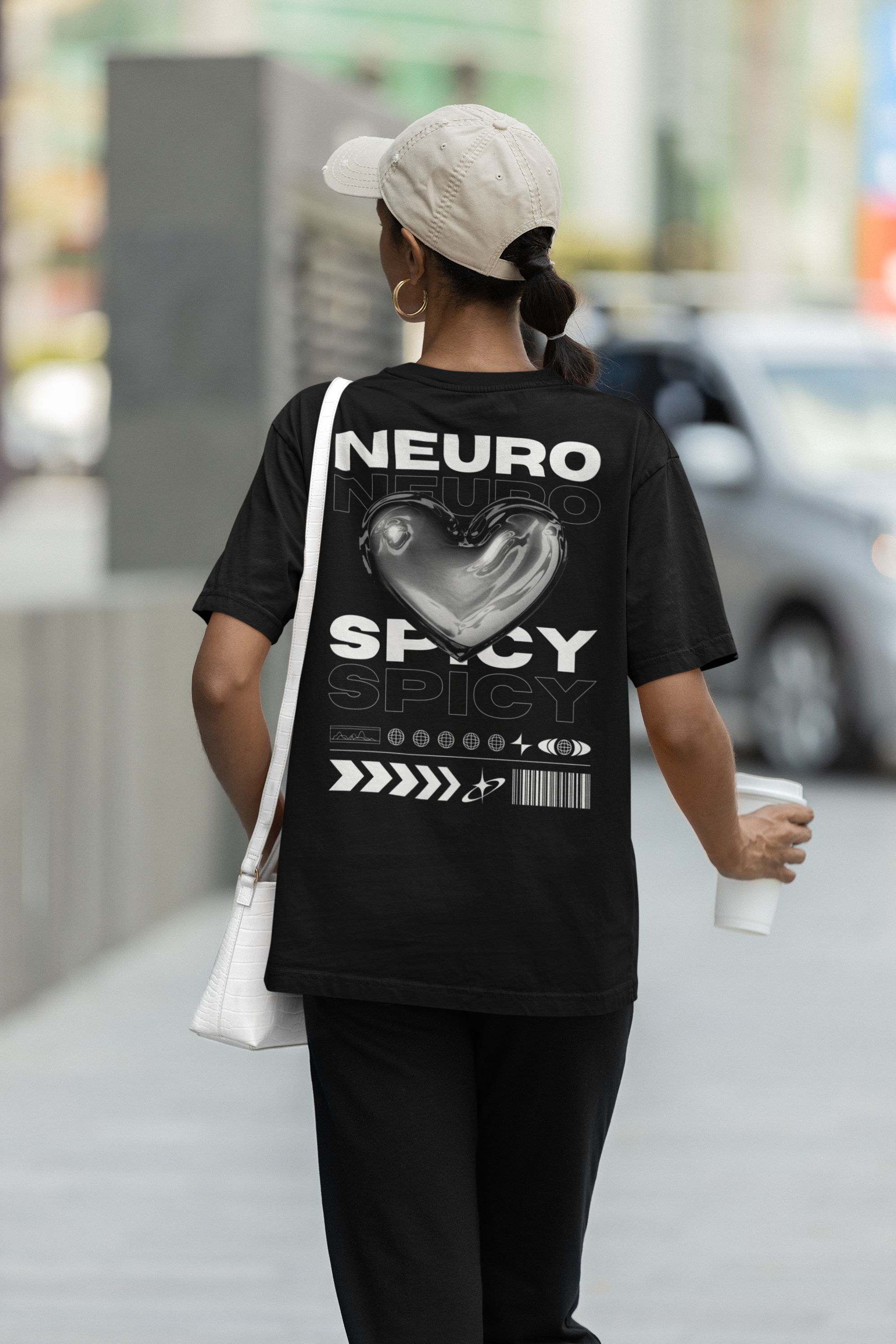 Chrome Heart NeuroSpicy Pride Shirt Black Acid Wash Oversize T-Shirt Acid Wash Oversize T-Shirt