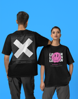 Lesbian Pride T-Shirt Streetwear Inspired Black Pink Oversize Deep Drop Shoulder Tee Oversize Deep Drop Shoulder Tee - 190 GSM