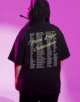 Nova Edge Collective over List of Banned Words in Protest back of Black Oversize Deep Drop Shoulder Tee Oversize Deep Drop Shoulder Tee - 190 GSM