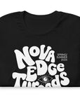 Nova Edge Threads Nostalgic Typo Graphic Tee on front of Black Relaxed Fit T-Shirt Relaxed Fit T-Shirt