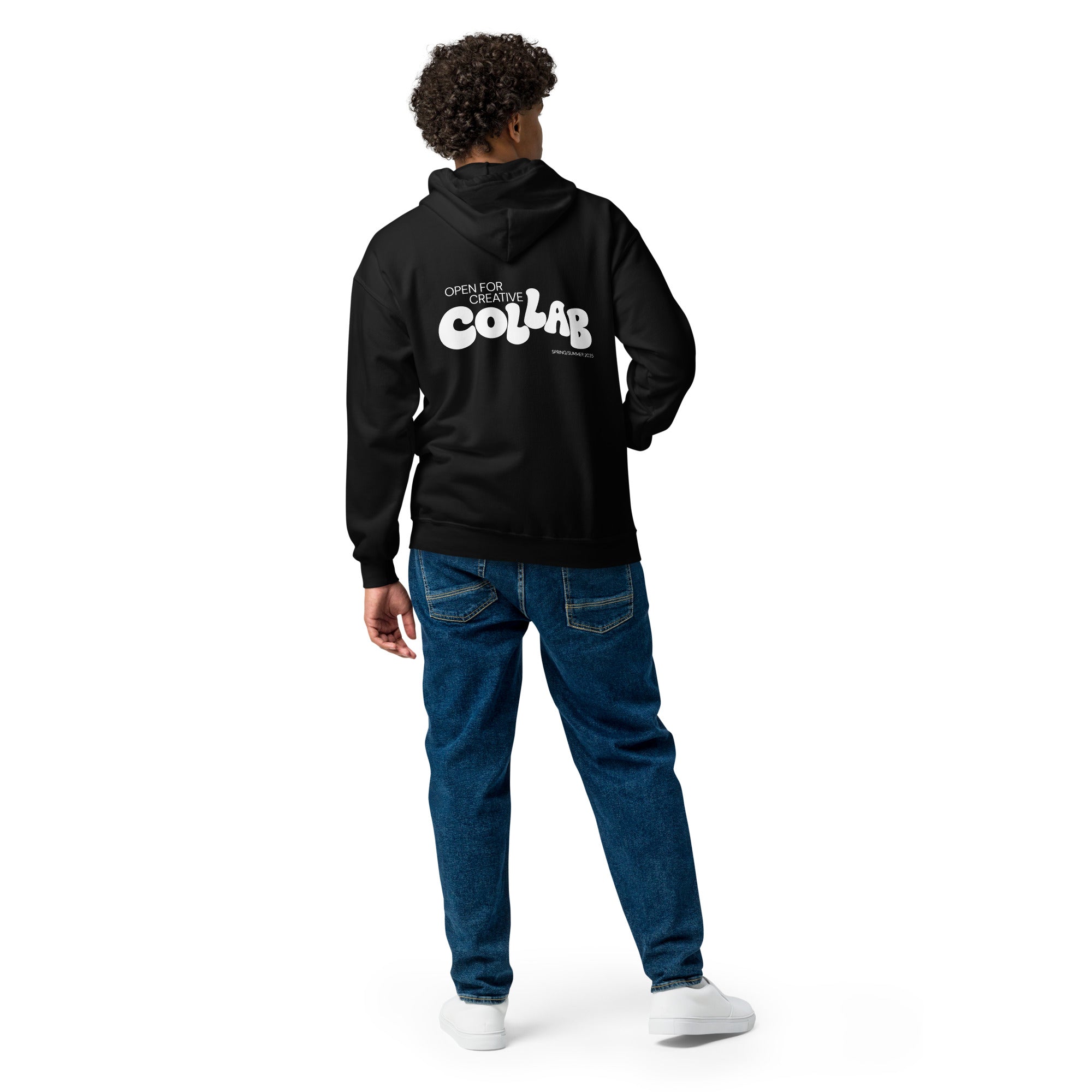 Open for Collaboration Groovy Typography for People with Pride Black heavy blend zip hoodie Heavy Blend Zip Hoodie