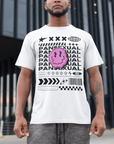Camiseta de orgullo pansexual estilo streetwear en la parte delantera de una camiseta blanca de gran tamaño con hombros caídos - 190 GSM