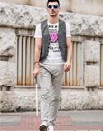 Camiseta de orgullo pansexual estilo streetwear en la parte delantera de una camiseta blanca de gran tamaño con hombros caídos - 190 GSM