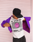 Camiseta de orgullo pansexual estilo streetwear en la parte delantera de una camiseta blanca de gran tamaño con hombros caídos - 190 GSM