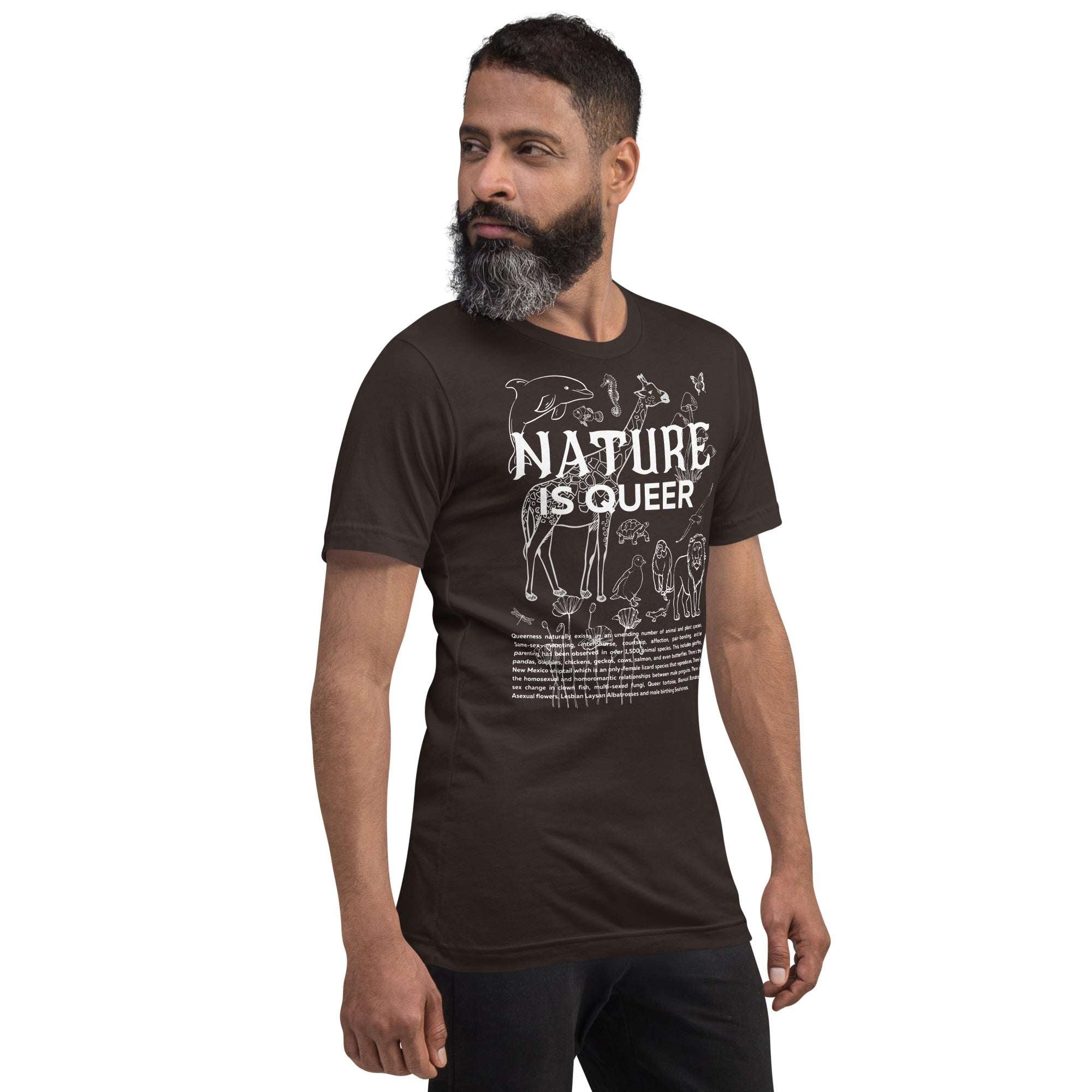 Nature is Queer Graphic Tee LGBTQ+ Pride Plants & Animals Relaxed Fit T-Shirt Relaxed Fit T-Shirt